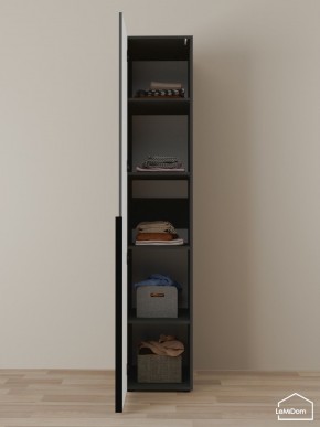 Шкаф Linnea MHR-1-2 2050х400х510 (Графит-М 11.1.25) в Копейске - kopejsk.ok-mebel.com | фото 4