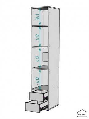 Шкаф Linnea MHR-1-3 2050х400х510 (Белый-М 11.1.2) в Копейске - kopejsk.ok-mebel.com | фото 4