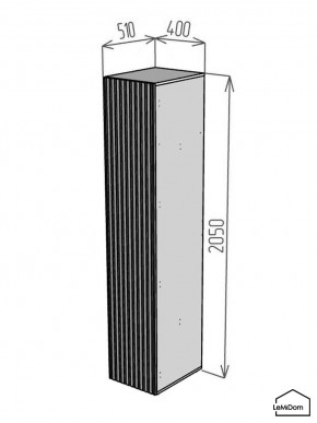 Шкаф Linnea MHR-1-3 2050х400х510 (ДВ-М 11.1.25) в Копейске - kopejsk.ok-mebel.com | фото 2