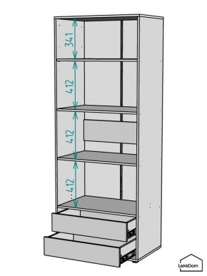 Шкаф Linnea MHR-2PO-4 2050х800х510 (Белый-М 11.1.2) в Копейске - kopejsk.ok-mebel.com | фото 3