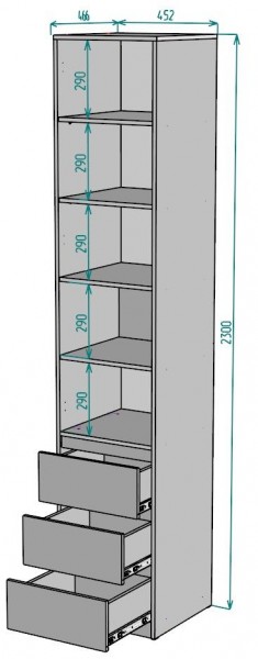 Шкаф Мальта H159 в Копейске - kopejsk.ok-mebel.com | фото 2