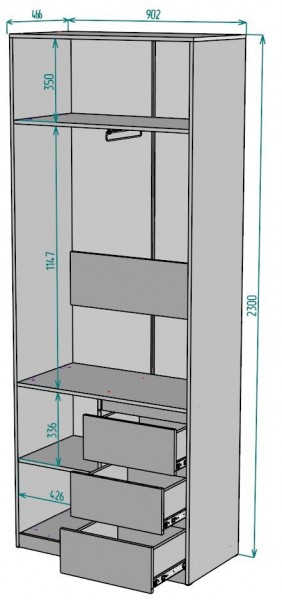 Шкаф Мальта H188 в Копейске - kopejsk.ok-mebel.com | фото 2