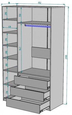 Шкаф Мальта H208 в Копейске - kopejsk.ok-mebel.com | фото 2