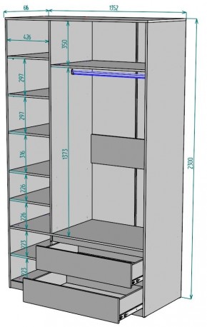 Шкаф Мальта H216 в Копейске - kopejsk.ok-mebel.com | фото 2