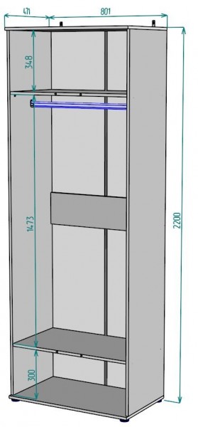 Шкаф Ольга H58 в Копейске - kopejsk.ok-mebel.com | фото 2