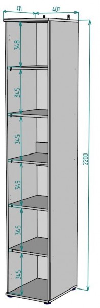 Шкаф Ольга H59 в Копейске - kopejsk.ok-mebel.com | фото 2