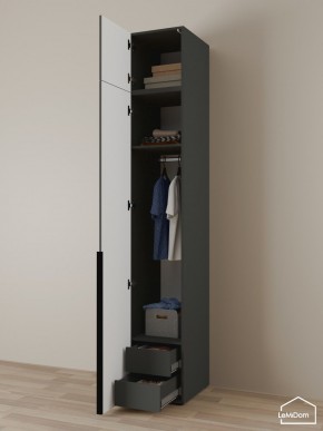 Шкаф с антресолью Linnea MHR-1A-3 2450х400х510 (Графит-М 11.1.25) в Копейске - kopejsk.ok-mebel.com | фото 5