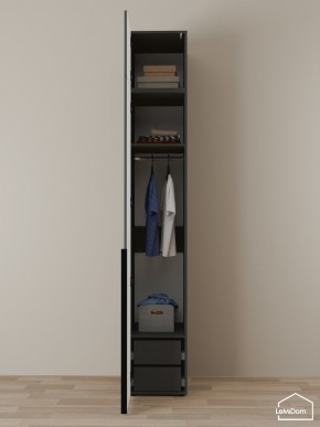 Шкаф с антресолью Linnea MHR-1A-3 2450х400х510 (Графит-М 11.1.25) в Копейске - kopejsk.ok-mebel.com | фото 6