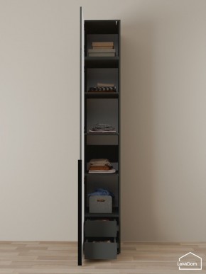 Шкаф с антресолью Linnea MHR-1A-4 2450х400х510 (Графит-М 11.1.25) в Копейске - kopejsk.ok-mebel.com | фото 4