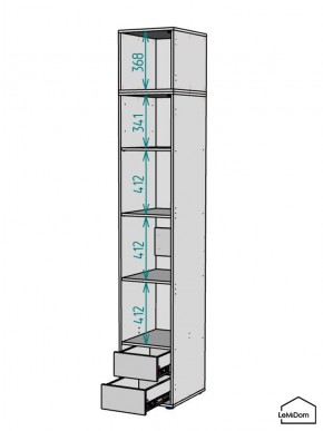 Шкаф с антресолью Linnea MHR-1POA-4 2450х400х510 (Белый-М 11.1.1) в Копейске - kopejsk.ok-mebel.com | фото 3