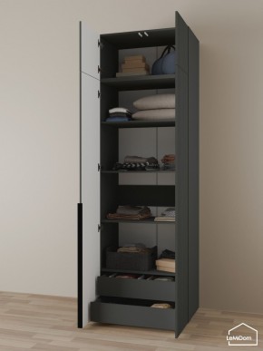Шкаф с антресолью Linnea MHR-2A-3 2450х800х510 (Графит-М 11.1.25) в Копейске - kopejsk.ok-mebel.com | фото 6
