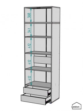 Шкаф с антресолью Linnea MHR-2A-4 2450х800х510 (Графит-М 11.1.25) в Копейске - kopejsk.ok-mebel.com | фото 3