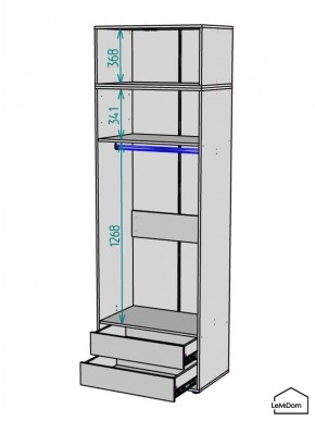 Шкаф с антресолью Linnea MHR-2POA-3 2450х800х510 (Белый-М 11.1.2) в Копейске - kopejsk.ok-mebel.com | фото 3