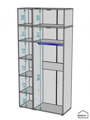 Шкаф с антресолью Linnea MHR-3POA-1 2450х1200х510 (Белый-М 11.1.1) в Копейске - kopejsk.ok-mebel.com | фото 3