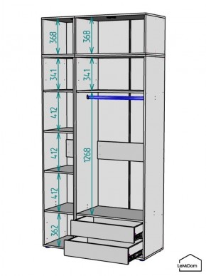 Шкаф с антресолью Linnea MHR-3POA-2 2450х1200х510 (Белый-М 11.1.2) в Копейске - kopejsk.ok-mebel.com | фото 3
