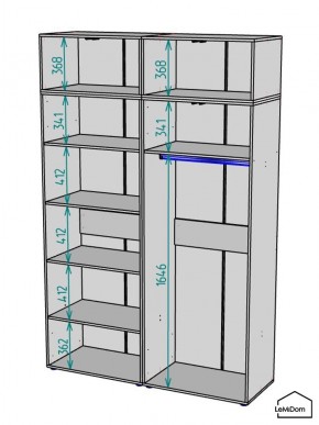Шкаф с антресолью Linnea MHR-4POA-1 2450х1600х510 (Белый-М 11.1.1) в Копейске - kopejsk.ok-mebel.com | фото 3