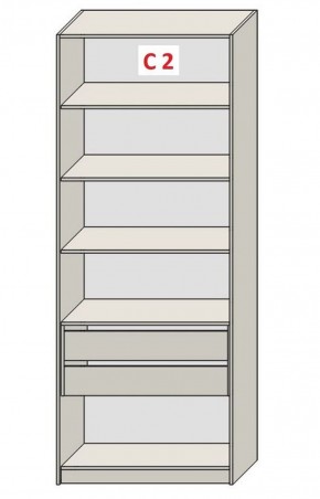 Шкаф СТАНДАРТ С1 без ящика серия "ГЕСТИЯ" (Бело-серый/Дуб Небраска натуральный ) 800*520*2300 в Копейске - kopejsk.ok-mebel.com | фото 6