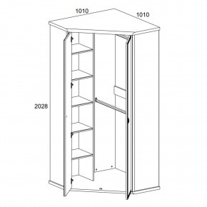 Шкаф угловой 2D, MAGELLAN, цвет Сосна винтаж в Копейске - kopejsk.ok-mebel.com | фото 2