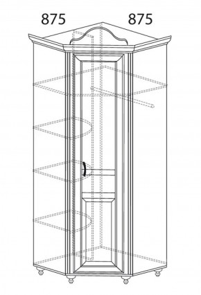 Шкаф угловой №562 "Алиса" (угол 875*875) в Копейске - kopejsk.ok-mebel.com | фото 2