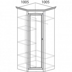 Шкаф угловой №662 "Флоренция" Фасад зеркало (угол 1005*1005) Дуб оксфорд в Копейске - kopejsk.ok-mebel.com | фото 2