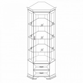 Шкаф-витрина угловой Сиена в Копейске - kopejsk.ok-mebel.com | фото 4