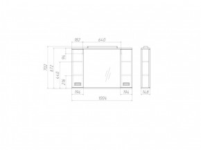 Шкаф-зеркало Cube 100 Эл. Домино (DC5013HZ) в Копейске - kopejsk.ok-mebel.com | фото 2