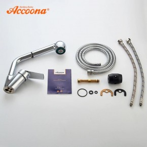 Смеситель для кухни Accoona A5410 с вытягивающейся лейкой в Копейске - kopejsk.ok-mebel.com | фото 3