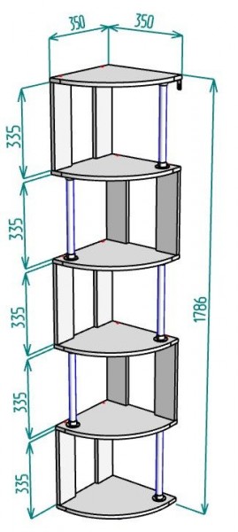 Стеллаж Alice S110 в Копейске - kopejsk.ok-mebel.com | фото 2