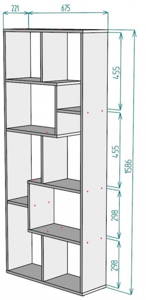 Стеллаж S8 1586х675х221 в Копейске - kopejsk.ok-mebel.com | фото 2