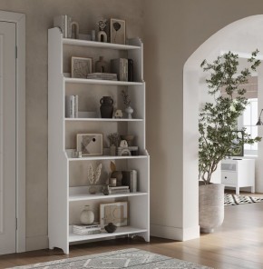 Стеллаж Вествик, массив сосны, цвет белый в Копейске - kopejsk.ok-mebel.com | фото 3
