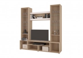 Стенка АНТАЛИЯ 2 (Сонома/Белый софт) в Копейске - kopejsk.ok-mebel.com | фото 2