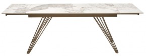Стол ACERRA NEW 160 GLOSS LUXURY PANDORA SOLID CERAMIC/ каркас цвета шампань, ®DISAUR в Копейске - kopejsk.ok-mebel.com | фото 5
