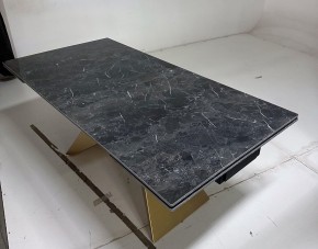 Стол ALES 180 BLACK GRAVE SOLID CERAMIC, керамика / бронзовый, ®DISAUR в Копейске - kopejsk.ok-mebel.com | фото 5