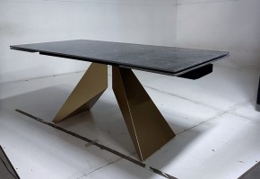 Стол ALES 180 BLACK GRAVE SOLID CERAMIC, керамика / бронзовый, ®DISAUR в Копейске - kopejsk.ok-mebel.com | фото 6