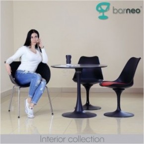 Стол Barneo T-3 Tulip style (RAL9017 черный, D100) в Копейске - kopejsk.ok-mebel.com | фото 2