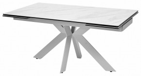Стол BELLUNO 160 MARBLES KL-99 Белый мрамор матовый, итальянская керамика/ белый каркас, ®DISAUR в Копейске - kopejsk.ok-mebel.com | фото 2