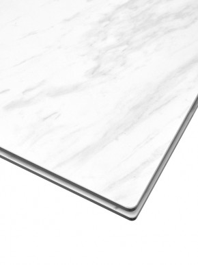 Стол BELLUNO 160 MARBLES KL-99 Белый мрамор матовый, итальянская керамика/ белый каркас, ®DISAUR в Копейске - kopejsk.ok-mebel.com | фото 4