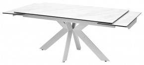 Стол BELLUNO 160 MARBLES KL-99 Белый мрамор матовый, итальянская керамика/ белый каркас, ®DISAUR в Копейске - kopejsk.ok-mebel.com | фото 5