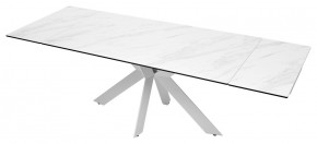 Стол BELLUNO 160 MARBLES KL-99 Белый мрамор матовый, итальянская керамика/ белый каркас, ®DISAUR в Копейске - kopejsk.ok-mebel.com | фото 8
