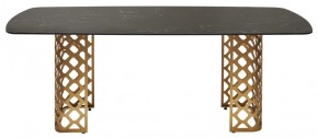Стол CHIAVARI 220 KL-116 Черный мрамор матовый, итальянская керамика / бронзовый, ®DISAUR в Копейске - kopejsk.ok-mebel.com | фото 8