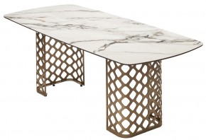 Стол CHIAVARI 220 KL-188 Контрастный мрамор матовый, итальянская керамика / Шампань, ®DISAUR в Копейске - kopejsk.ok-mebel.com | фото 7