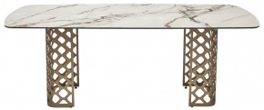 Стол CHIAVARI 220 KL-188 Контрастный мрамор матовый, итальянская керамика / Шампань, ®DISAUR в Копейске - kopejsk.ok-mebel.com | фото 8
