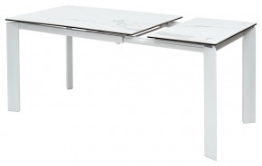 Стол CORNER 120 HIGH GLOSS STATUARIO керамика, стекло/ белый каркас, ®DISAUR в Копейске - kopejsk.ok-mebel.com | фото 4