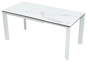 Стол CORNER 120 HIGH GLOSS STATUARIO керамика, стекло/ белый каркас, ®DISAUR в Копейске - kopejsk.ok-mebel.com | фото 6