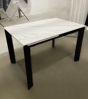Стол CORNER 120 MATT WHITE MARBLE SOLID CERAMIC / BLACK, ®DISAUR в Копейске - kopejsk.ok-mebel.com | фото 2