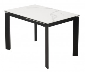 Стол CORNER 120 MATTE STATUARIO Белый мрамор матовый керамика, стекло/ черный каркас, ®DISAUR в Копейске - kopejsk.ok-mebel.com | фото