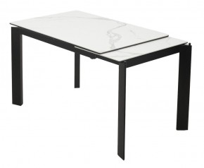 Стол CORNER 120 MATTE STATUARIO Белый мрамор матовый керамика, стекло/ черный каркас, ®DISAUR в Копейске - kopejsk.ok-mebel.com | фото 3