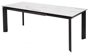 Стол CREMONA 140 HIGH GLOSS STATUARIO Белый мрамор глянцевый, керамика/ черный каркас, ®DISAUR в Копейске - kopejsk.ok-mebel.com | фото 2