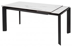 Стол CREMONA 140 HIGH GLOSS STATUARIO Белый мрамор глянцевый, керамика/ черный каркас, ®DISAUR в Копейске - kopejsk.ok-mebel.com | фото 3