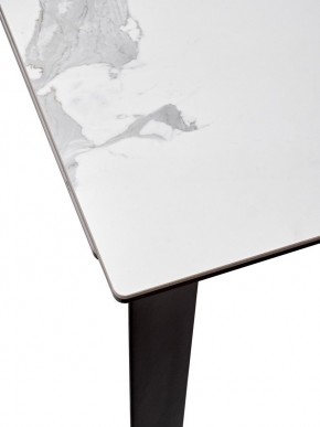 Стол CREMONA 140 HIGH GLOSS STATUARIO Белый мрамор глянцевый, керамика/ черный каркас, ®DISAUR в Копейске - kopejsk.ok-mebel.com | фото 4